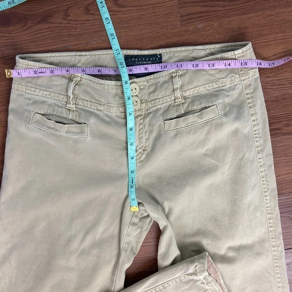 SANCTUARY Anthropologie Khaki Cargo Utility Wide Leg Pants Size 6 - Picture 10 of 15